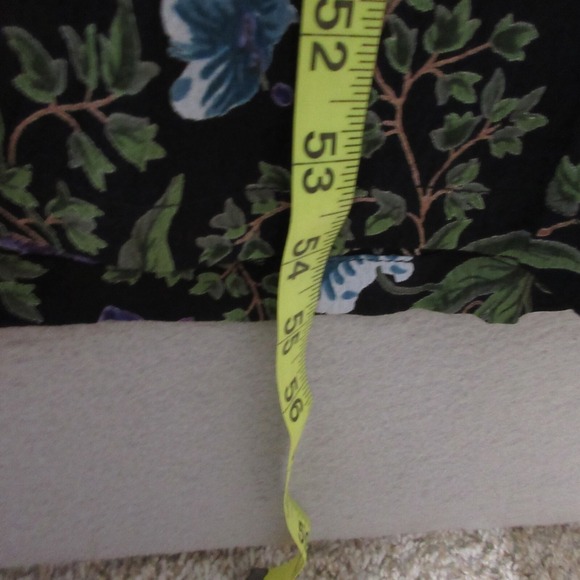 Vintage April Cornell Dress Large Black Purple Floral Cottage Grunge Prairie Y2K - Picture 6 of 11